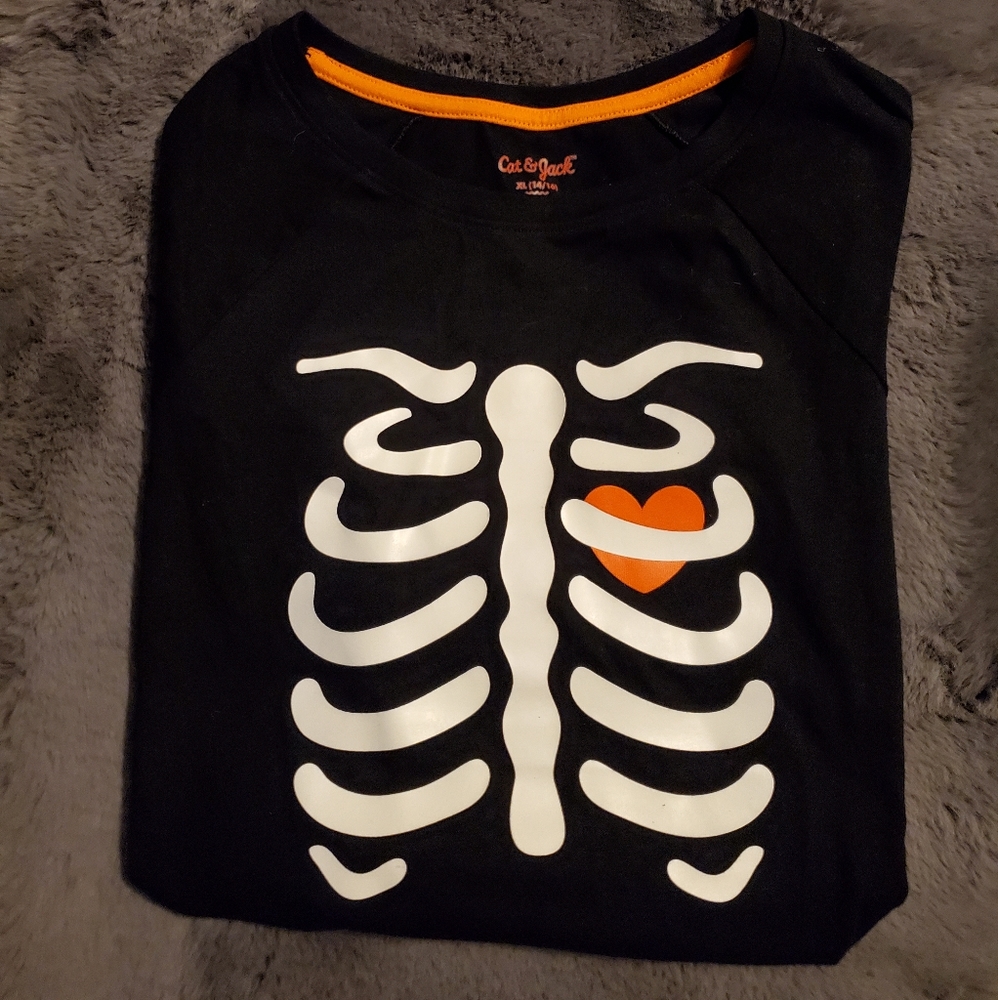 Cat & Jack Glow in the Dark Skeleton Dress Up Shirt XL